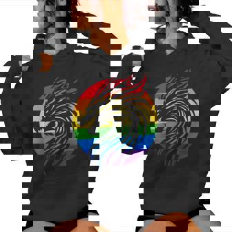 Retro Dragon Rainbow Lgbt Gay Pride Lesbian Lgbt Gay Dragon Women Hoodie | Seseable CA