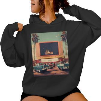 Retro Drive-In Theater Vintage Movies Graphic Women Hoodie - Monsterry