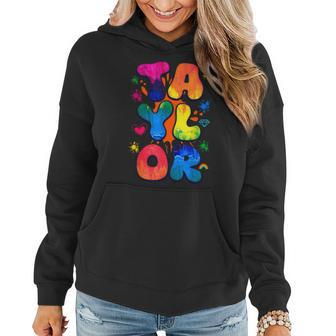 Retro First Name Taylor Girl Personalized Boy Groovy 80'S Women Hoodie - Monsterry DE
