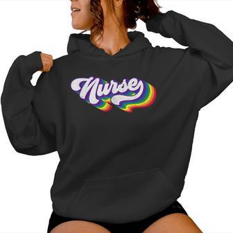 Retro Nurse Lgbt Gay Pride Ally Vintage Pride Nursing Lgbt Women Hoodie - Monsterry AU