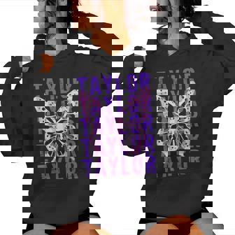 Retro Taylor First Name Personalized Groovy Birthday Girl Women Hoodie | Mazezy