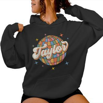Retro Taylor First Name Personalized Groovy Birthday Women Hoodie - Monsterry
