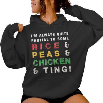 Rice And Peas And Chicken Jamaican Slang And Cuisine Women Hoodie - Monsterry DE