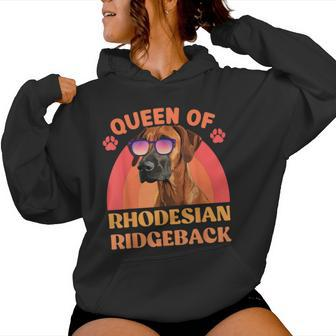 Ridgeback Queen Of Rhodesian Ridgeback Owner Vintage Women Hoodie - Monsterry DE