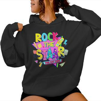 Rock The Staar Test Testing Day Retro Groovy Teacher Stars Women Hoodie | Mazezy