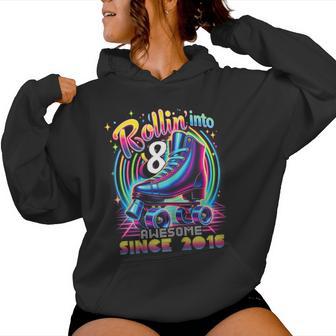 Roller Skate 8Th Birthday Skating Girls Rollin 8 2016 Women Hoodie - Seseable