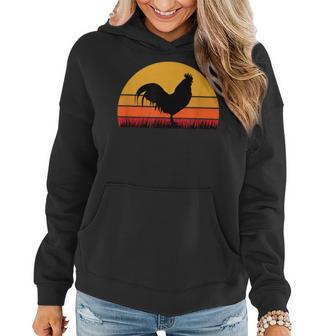 Rooster Chicken Black Orange Yellow Farm Farmer Farming Women Hoodie - Monsterry DE