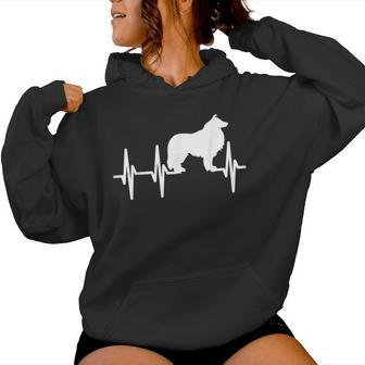 Rough Collie Heartbeat Dog Mom Dad Pet Women Hoodie - Monsterry