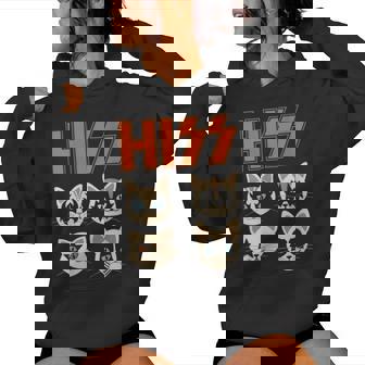 Hiss Cats Kittens Rock Rockin Cuello Sudadera con capucha para mujer - Regaloses