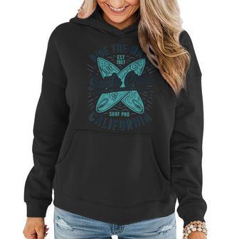 Santa Cruz Ride The Wave Summer Surf Surfer Girl Women Hoodie - Monsterry UK