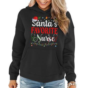 Santa's Favorite Nurse Christmas Nursing Christmas Nurse Women Hoodie - Monsterry DE