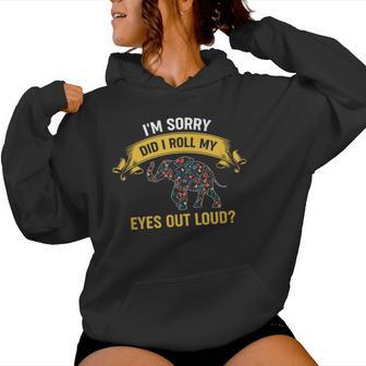 Sarcastic Elephant Quote Animal Elephants Women Hoodie - Thegiftio UK