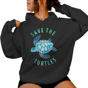 Save The Turtles Sea Turtle Tie Dye Ocean Wildlife Earth Day Women Hoodie - Monsterry