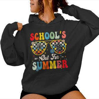 School's Out For Summer Groovy Sunglasses Last Day Of School Women Hoodie - Seseable