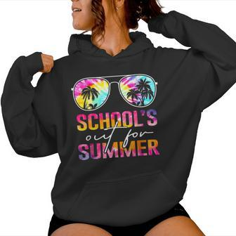Schools Out For Summer Last Day Of School Teacher Tie Dye Women Hoodie | Mazezy