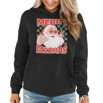 Skater Christmas Rizz Meme Merry Rizzmas For Skater Girl Women Hoodie - Seseable