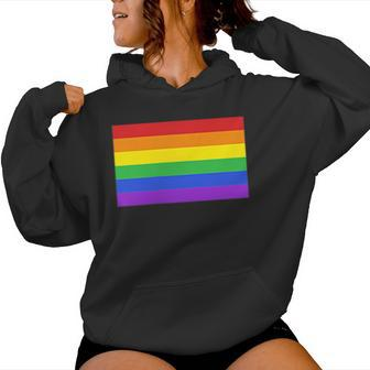 Small Pride Flag Subtle Pride Rainbow Lgbt Gay Pride Month Women Hoodie - Monsterry