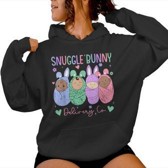 Snuggle Bunny Delivery Co Easter L&D Nurse Mother Baby Nurse Women Hoodie - Thegiftio UK