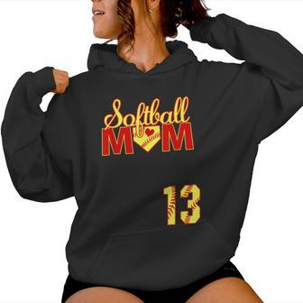 Softball Mom Mother's Day 13 Fastpitch Jersey Number 13 Women Hoodie - Monsterry CA