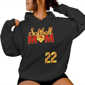 Softball Mom Mother's Day 22 Fastpitch Jersey Number 22 Women Hoodie - Monsterry CA