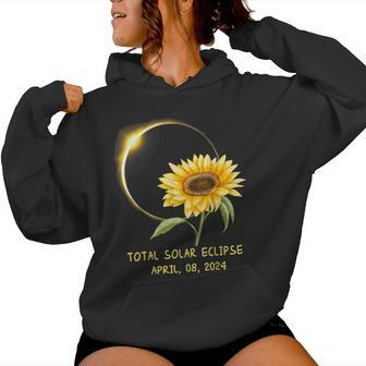 Solar Eclipse Sunflower April 8 2024 Women Hoodie - Seseable