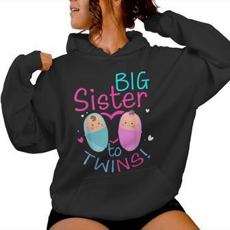 Soon To Be Big Sister To Twins Baby Boy Girl 2024 Reveal Women Hoodie - Monsterry AU