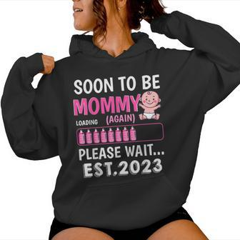 Soon To Be Mommy Again Est 2023 Baby Shower Girl Loading Women Hoodie - Monsterry AU