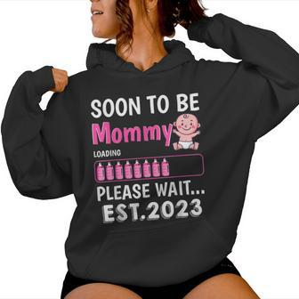Soon To Be Mommy Est 2023 Baby Shower Girl Loading Family Women Hoodie - Monsterry CA