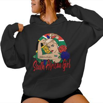 South African Girl South Africa Woman South Africans Flag Women Hoodie - Monsterry DE