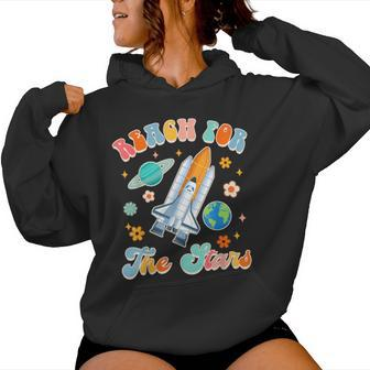 Space Lover Teacher Life Back To School Reach For The Stars Women Hoodie - Seseable
