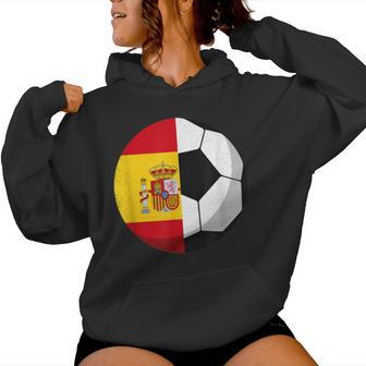 Spanien Flagge Fußball Mama Spanischer Fußball Papa Kapuzenpullover für Damen - Geschenkecke