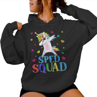 Sped Squad Special Education Unicorn Dab Teacher Women Hoodie - Monsterry