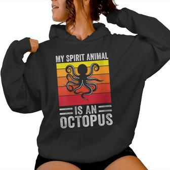 My Spirit Animal Is An Octopus Retro Vintage Women Hoodie - Monsterry DE