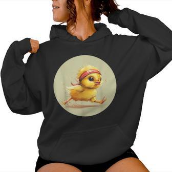 Sporty Chicken Runs For Marathon Costume Women Hoodie - Thegiftio UK