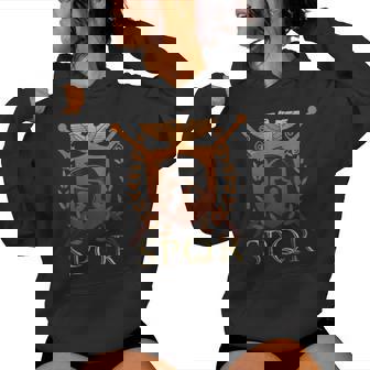 Spqr Camisa Para Amante Del Imperio Romano Historia De La Antigua Roma Sudadera con capucha para mujer - Regaloses