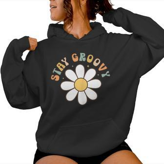 Stay Groovy Retro Hippie 60S 70S 80S Costume Theme Party Women Hoodie - Monsterry UK