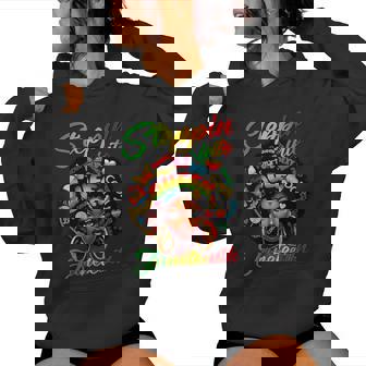 Stepping Into Junenth Black Afro Woman Like My Ancestors Women Hoodie | Mazezy