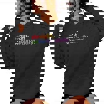Straight Unfortunately Lgbtq Pride Gay Lesbian Rainbow Women Hoodie - Seseable