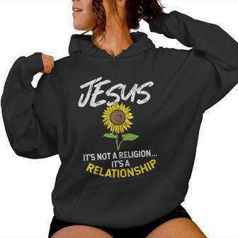 Sunflower Jesus Not Religion Relationship God Christian Women Hoodie - Monsterry CA