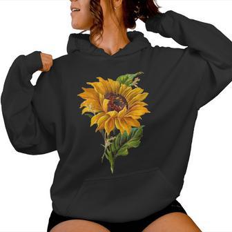 Sunflower Sunshine Floral Botanical Women Hoodie - Thegiftio UK