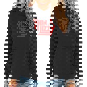 Sweat à capuche femme Thin Lizzy Logo Noir, Silhouette Guitare et Vierge Marie - Cadeauxyz