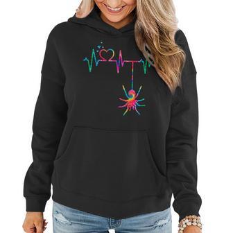 Tarantula Spiders Mom Dad Heartbeat Tie Dye Heart Women Hoodie - Monsterry UK