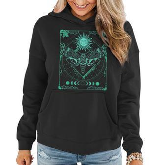 Tarot Card Death Moth Moon And Sun Gothic For Tarot Lover Women Hoodie - Monsterry UK