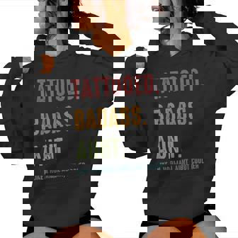 Tattooed Badass Aunt Inked Present For Aunts Women Hoodie | Mazezy