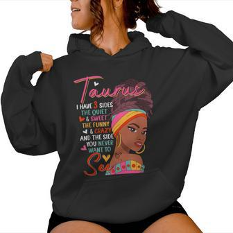 Taurus I Have 3 Sides Sarcastic Zodiac Sign Afro Women Women Hoodie - Monsterry DE