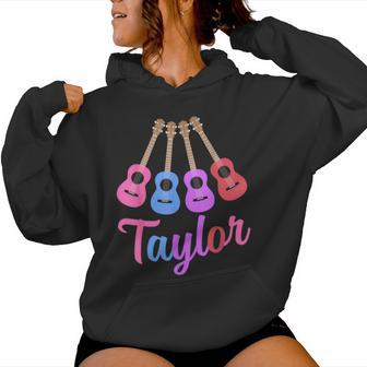 Taylor Personalized Name I Love Taylor Girl Groovy 70'S Women Hoodie | Mazezy