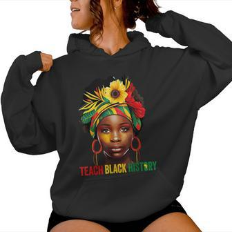 Teach Black History Month Afro Melanin Teacher Junenth Women Hoodie - Seseable