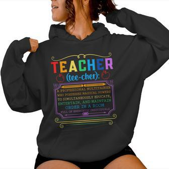Teacher Definition Teaching School Teacher Women Hoodie - Seseable