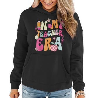In My Teacher Era Happy 100 Days Of School Groovy Teacher Women Hoodie - Thegiftio UK
