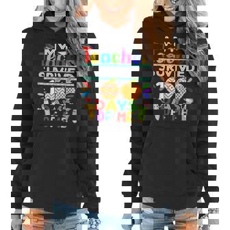 My Teacher Survived 100 Days Of Me Happy 100Th Day Of School Women Hoodie | Mazezy